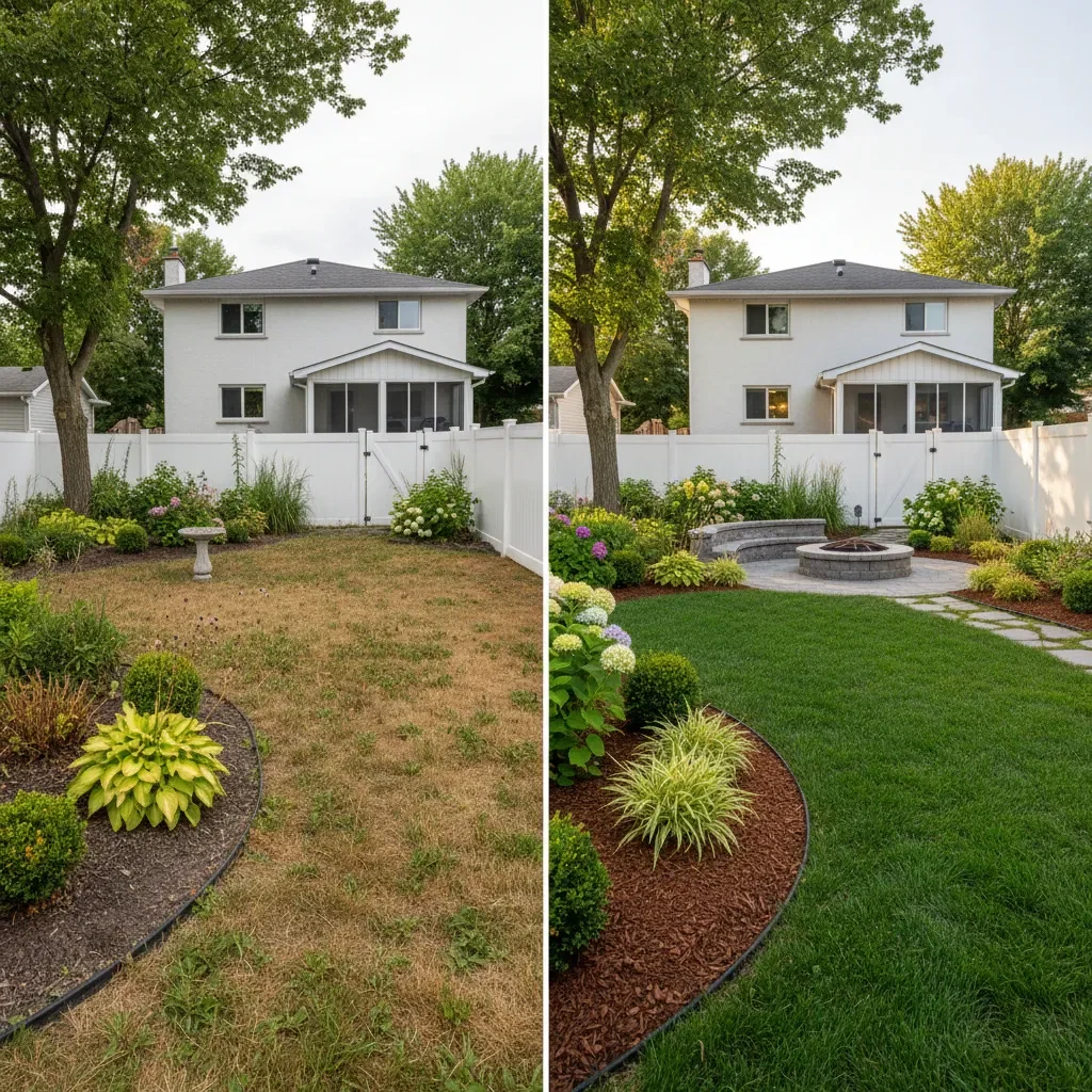 Landscape Architect transformation - before and after by Evergreen Landscaping Laval in Laval
